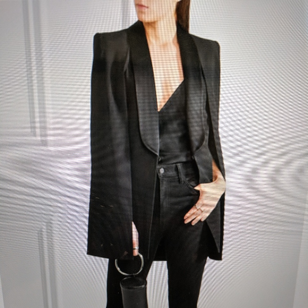 Black cape jacket Alice + Olivia S